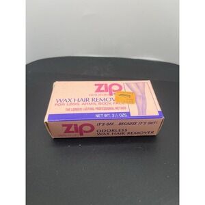 Vintage ZIP Odorless Wax Hair Remover 3 1/3 Ozs Made In USA